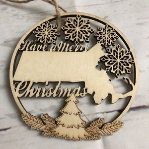 Massachusetts‎ Laser Cut Christmas Ornaments